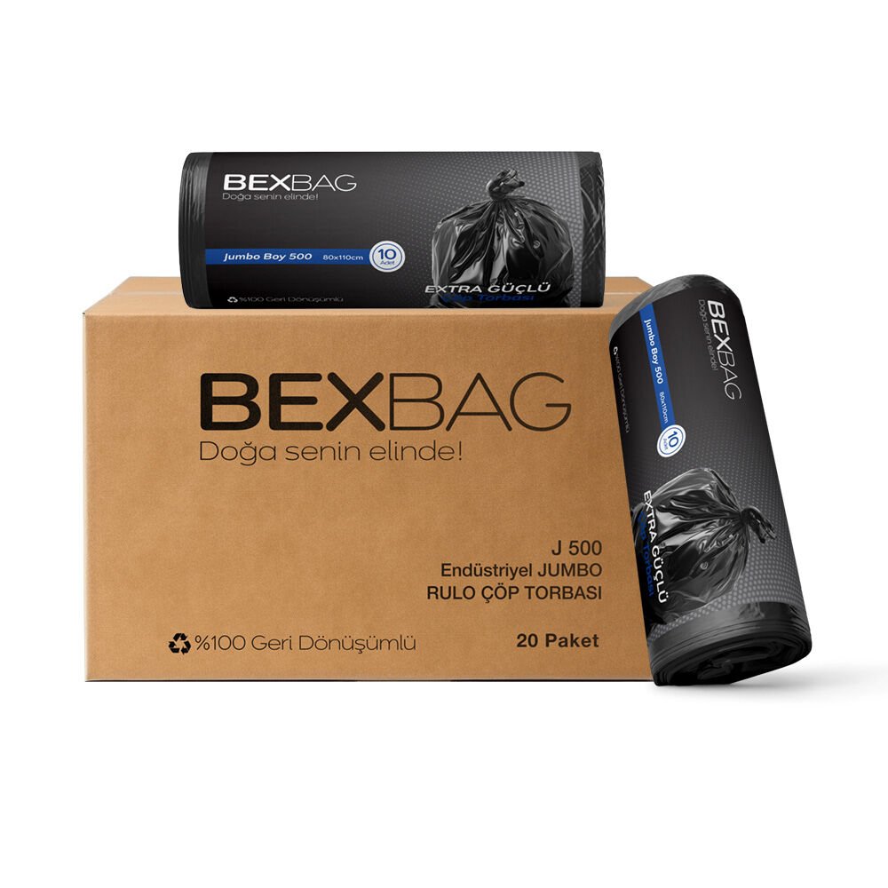 BexBag J 500 Rulo Çöp Torbası 20 Rulo 200 Adet