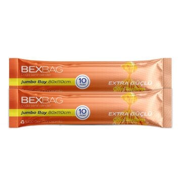 BexBag Evsel Turuncu Renk Jumbo Boy Rulo Çöp Torbası 10 Rulo 100 Adet